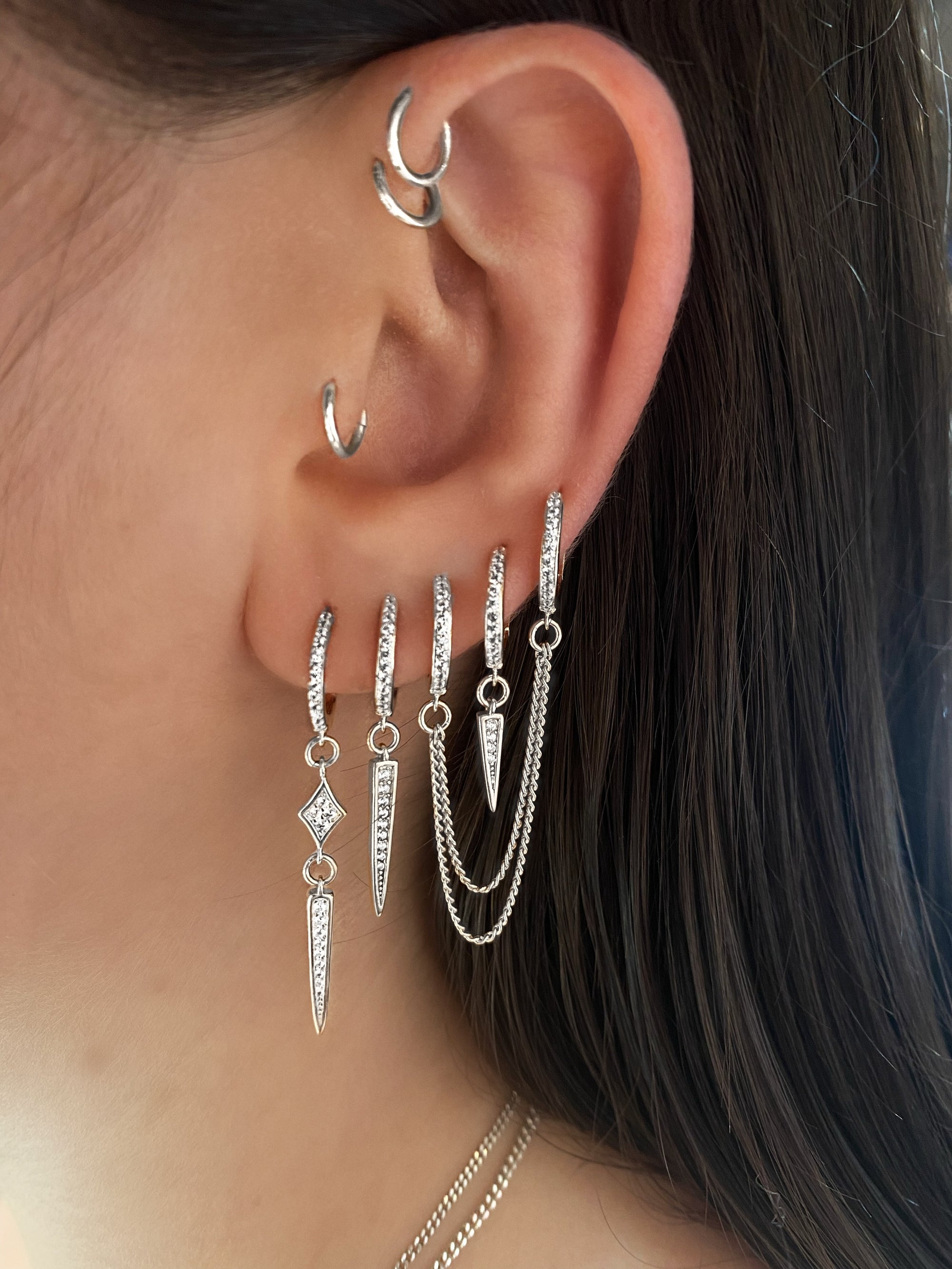 סט עגילים ORIA SILVER
